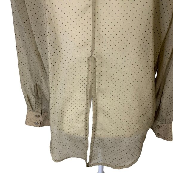BCBG Generation Sheer Long Sleeve Top Taupe Size Medium - Picture 5 of 8